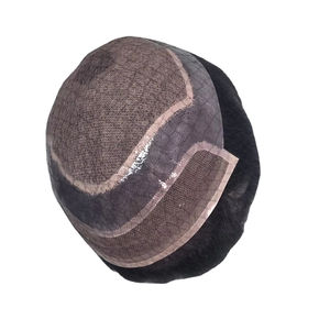 Taz Hair BD Peluca de Cabello Humano con Encaje Frontal para Hombres, Cabello Remy Indio, Ondas de Agua, con Parches Centrales - Product Image 1