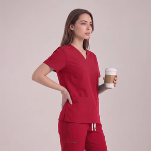 New Style Custom LOGO <b>Scrubs</b> Sets Uniforms for Nurse Slim Fit V-Neck <b>Scrub</b> <b>Tops</b> Hospital Medical <b>Scrub</b> Jogger Pants Manufacturer - Product Image 3