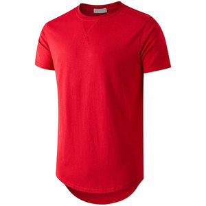 T-shirt décontracté pour homme, vert olive uni, tricoté, à manches courtes, col rond, coupe classique, longueur longue, mode oversize, épais et lourd - Product Image 2