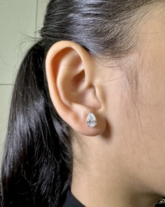 Distinct Pear Cut Three Prong Solitaire Lab Grown Diamond <b>Stud</b> <b>Earrings</b> 10K Gold Luxury <b>Fine</b> Jewelry Wholesale Supplier - Product Image 1