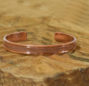 Luxury Pure Copper Antique <b>Rope</b> Engraved Wrist Cuff <b>Bracelet</b> Fashionable Metal Jewelry Exquisite Design - Product Image 1