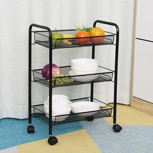 Chariot de cuisine rotatif en métal à 3 niveaux, multifonctionnel, pour économiser de l'espace, étagère de rangement pour fruits, légumes, cuisine - Product Image 4