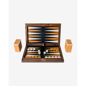 Handcrafted Wooden Backgammon Board Game <b>Set</b> With Leather Accents Dice And Playing Pieces Premium Strategy <b>Set</b> For Family Fun - Product Image 5