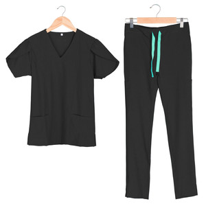 Tunique d'infirmière médicale en tissu tissé pour femmes, 72% polyester, 21% rayonne, 7% élasthanne, extensible dans les quatre sens - Product Image 3