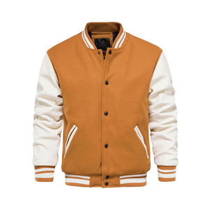 Chaqueta Universitaria de Alta Calidad para Hombre, con Manga de Lona y Cuero, Logotipo Frontal, Estilo Varsity 2025, para Universidad, Colegio, Hermandad, Béisbol - Product Image 1