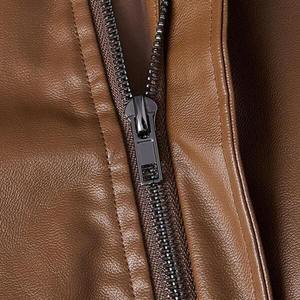 High Quality Stylish Waterproof Eco-Friendly <b>Leather</b> <b>Jacket</b> Men OEM Wholesale Comfortable Stand Collar <b>Winter</b> Casual - Product Image 4