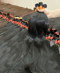 Precio al por mayor 24 pulgadas Extensiones de cabello a granel Fuerte y sedoso Doble dibujado 100 gramos Peso Colores oscuros - Product Image 2