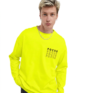 T-shirt blanc à manches longues pour homme, coupe ample, avec imprimé lettres, col rond, style décontracté, tissu jersey 100% coton - Product Image 2