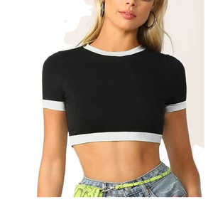 Women's Black Regular Tank <b>Top</b> <b>White</b> Trim Collarless Sleeveless Knitted Solid Casual Breathable Streetwear Spring Summer Wear - Product Image 1
