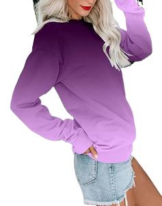 Mujeres Casual Crewneck Sudadera Manga Larga Tops Lindo Pullover Loose Fit - Product Image 2