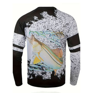 Camisa de Pesca de Manga Larga para Hombre, Impresión por Sublimación, UPF 50, Protección Anti-UV, Ropa de Exterior de Poliéster de Secado Rápido, Diseño Estampado - Product Image 1