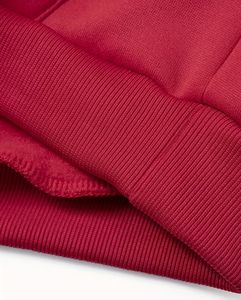 Red Hooded Fleece Breathable Sweatshirt for Children Casual Winter Wear Knitted Regular Sleeve Lined - Product Image 4