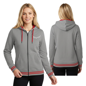 Sweat-shirt à capuche gris pour homme avec bordure rouge et poches avant, coupe classique, style décontracté, vêtement d'automne - Product Image 4