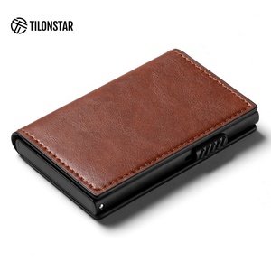 TILONSTAR TVC315 Custom Vintage Leather Smart <b>RFID</b> Men <b>Wallet</b> Aluminum ID Credit Card Holder With Back Pocket - Product Image 2