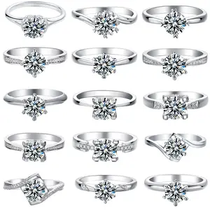 Đồ trang sức mỹ vài đám cưới Nhẫn đính hôn Cubic Zirconia đồ trang sức thời trang Đồ trang sức 925 sterling Silver Rings cho cô gái