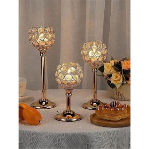 5Light Chrome Crystal Globe Candelabra Shimmering <b>Pillar</b> Candle Stand for Luxury Wedding Events & Hotel Banquet Table Decoration - Product Image 5