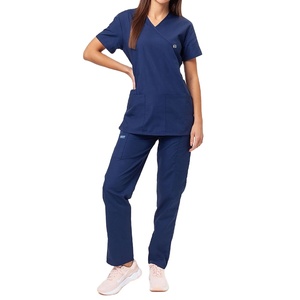 Los más vendidos de mezcla de algodón y poliéster de manga corta con cuello en V para mujer, traje y uniformes de Enfermería Médica para Hospital - Product Image 1