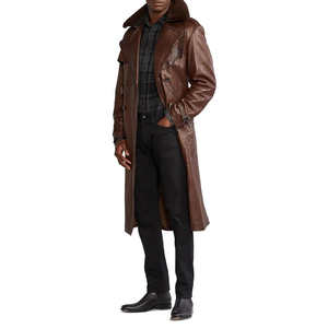 Manteau en cuir pour homme, style trench long, hiver 2026, haute qualité, sur mesure, coupe ajustée, style décontracté, vente en gros abordable - Product Image 1