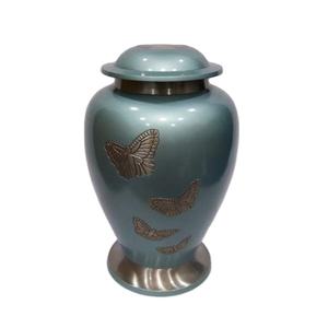 Solid Brass American Cremation Urn for Human Ashes Personalized <b>Memorial</b> <b>Plaque</b> Large Adult Size High Gloss Finish Eco-Friendly - Product Image 2