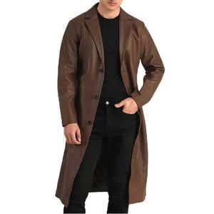 Gabardina de un Solo Pecho Marrón para Hombre, Abrigo Largo Elegante, Ropa de Invierno Premium, Diseño Duradero, Moderno y Elegante 2026 - Product Image 3