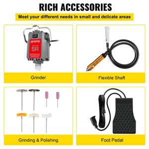 Herramienta rotativa de 230W, amoladora de Pedal de velocidad continua, 0-180000rmp, tallado, pulido, perforación, eje flexible de 6mm para tallado y pulido - Product Image 6