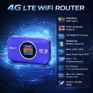 DNXT Wifi Móvil Wifi6 300Mbps, Wi-Fi de Bolsillo, WPS, LCD, Puntos de Acceso Wi-Fi Portátiles, 3000mAh, Wi-Fi Gratuito Portátil para Viajes - Product Image 2