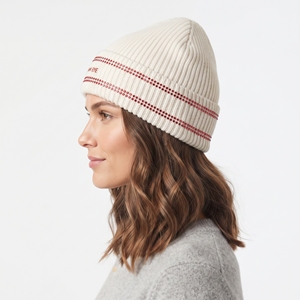 Gorro de Punto Acanalado al por Mayor con Logotipo Bordado de Pedrería Personalizado, Gorro de Invierno con Puño, Unisex, de Moda - Product Image 4