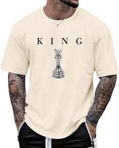 Camiseta de ajedrez King para hombre, camisetas gráficas de diseñador, camisetas estampadas para hombre, camiseta urbana con letras, ropa de calle - Product Image 1