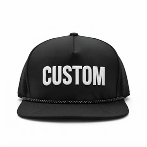 Casquette Snapback à visière plate, style golf et tennis, avec logo brodé personnalisé, avec cordon, trous découpés au laser, imperméable, réglable, pour l'extérieur - Product Image 1