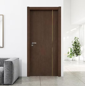 Puertas Interiores con Marcos de Madera Ecológica Decorativa Precolgada, WPC, Fácil Instalación, Color Madera, Resistentes al Agua para Dormitorio - Product Image 1
