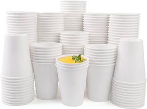 แก้วกระดาษแบบใช้แล้วทิ้งคุณภาพเยี่ยมราคาประหยัดสำหรับกาแฟ ชา แบบนำกลับบ้าน เป็นมิตรกับสิ่งแวดล้อม ขนาด 6oz 9oz 12oz สีขาว - Product Image 3