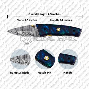 Handmade Carbon Steel Drop Point Industrial Grade Folding Knife Wooden Handle EDC <b>Tool</b> Pocket <b>Camping</b> Carving Gift for Men Regal - Product Image 3