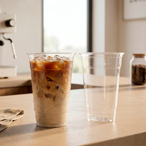QUANG QUAN Disposable Eco-Friendly PP Single Wall 95mm Diameter <b>Plastic</b> Beverage <b>Cup</b> for Coffee Smoothie Juice & Boba Tea - Product Image 1