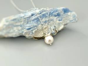 Collier superposé fait main avec pendentif perle, pierre de naissance de juin, pour femme, cadeau pour maman, collier délicat à chaîne fine avec une seule perle - Product Image 5