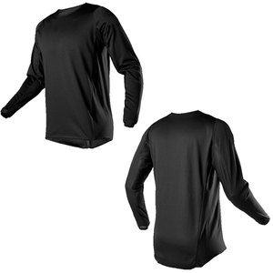 เสื้อเชิ้ตแขนยาวผู้ชาย ผ้าโพลีเอสเตอร์ 100% แห้งเร็ว ใส่ได้ทุกฤดู สีดำล้วน เสื้อกีฬา - Product Image 1