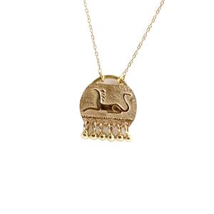 จี้เครื่องรางรูปสัตว์ในตำนานทอง18K สีเหลืองสำหรับงานแต่งงานและงานปาร์ตี้ผู้ผลิตในอินเดีย - Product Image 1