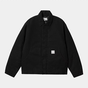 Mens Heavyweight <b>Canvas</b> <b>Jacket</b> With Patch Embroidery Heavy <b>Canvas</b> Workwear <b>Jacket</b> With Front Zipper - Product Image 1