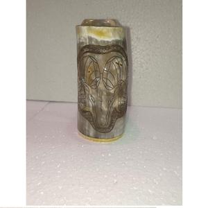 Chope à bière artisanale en corne écologique avec couvercle, design vintage, pour les fêtes, pour tous, emballage cadeau - Product Image 6