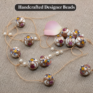 EXCEL EXPORTS Cuentas Sueltas de Vidrio Lampwork Blanco de 12 mm |   Cuentas de Vidrio Hechas a Mano para Decoración de Pasteles de Boda |   Manualidades |   Soporte de 8 Pulgadas - Product Image 3