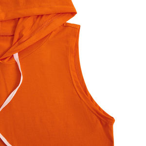 Custom Logo Sleeveless Tank Top Hooded For Women Plain Dyed Breathable <b>Leisurewear</b> Streetwear Tank Top Hooded For Women's - Product Image 2