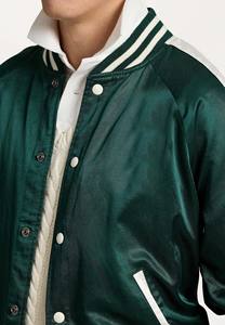 Chaqueta Universitaria de Satén Vintage de Alta Calidad 2025 al por Mayor, Chaqueta de Béisbol Unisex con Cuello Alto y Transpirable para Hombre - Product Image 4