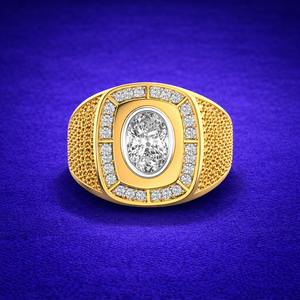 Anillo de Moissanita Clásico de Lujo para Hombre, Plata de Ley 925, Chapado en Oro de 14K, para Boda, Compromiso, Aniversario, Fiesta, Cóctel - Product Image 4