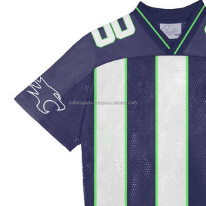 เสื้อเจอร์ซีย์ฟุตบอลผ้าตาข่ายแฟชั่นสำหรับผู้ชายเสื้อยืดผ้าฝ้าย100% ทรงหลวมพิมพ์ลาย - Product Image 3