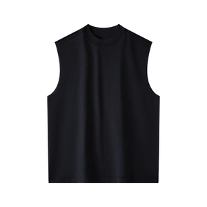 New 100%Cotton Factory High Quality Men's Plain Gym Sport Breathable <b>Vest</b> Crew Neck Tank Top Solid Color Casual Knitted Fit - Product Image 2