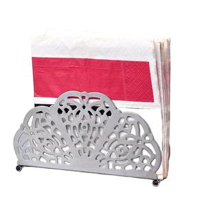 ห่วงผ้าเช็ดปากทรงคลื่นทำด้วยมือทำจากโลหะเงินพร้อมฐานรองท่อเจาะอุปกรณ์เสริมสำหรับปาร์ตี้ราคาประหยัด - Product Image 1