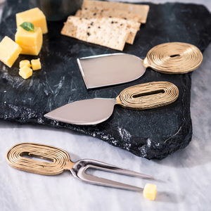 Brass <b>Cheese</b> <b>Sets</b> Charcuterie Board Leaf Designer Elegant <b>Cheese</b> Cutlery <b>Set</b> Kitchen Accessories <b>Cheese</b> <b>Sets</b> - Product Image 4