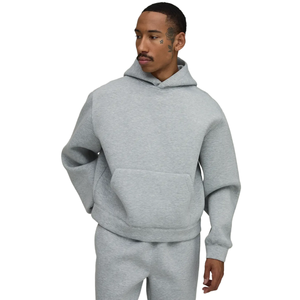 <b>Men</b> Heavyweight Pullover Drawstring <b>Hood</b> Kangaroo Pocket Ribbed Hem Relaxed Silhouette Casual Layering Oversized Hoodie <b>Top</b> - Product Image 1