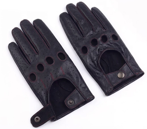 Guantes de Conducción de Cuero Genuino para Hombre, Manoplas de Cuero Transpirables - Product Image 1