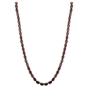 Collar de lujo con gema de granate cristiano en plata 925 |   65 Piedras Ovaladas de Granate |   Joyería de compromiso y boda, piedra de nacimiento de enero - Product Image 2