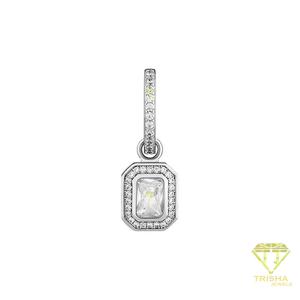 Pendientes Rectangulares de Plata de Ley 925 con Diamante Moissanita, Detalle de Piedra Brillante, Joyería de Lujo para Mujer, Venta al por Mayor - Product Image 1